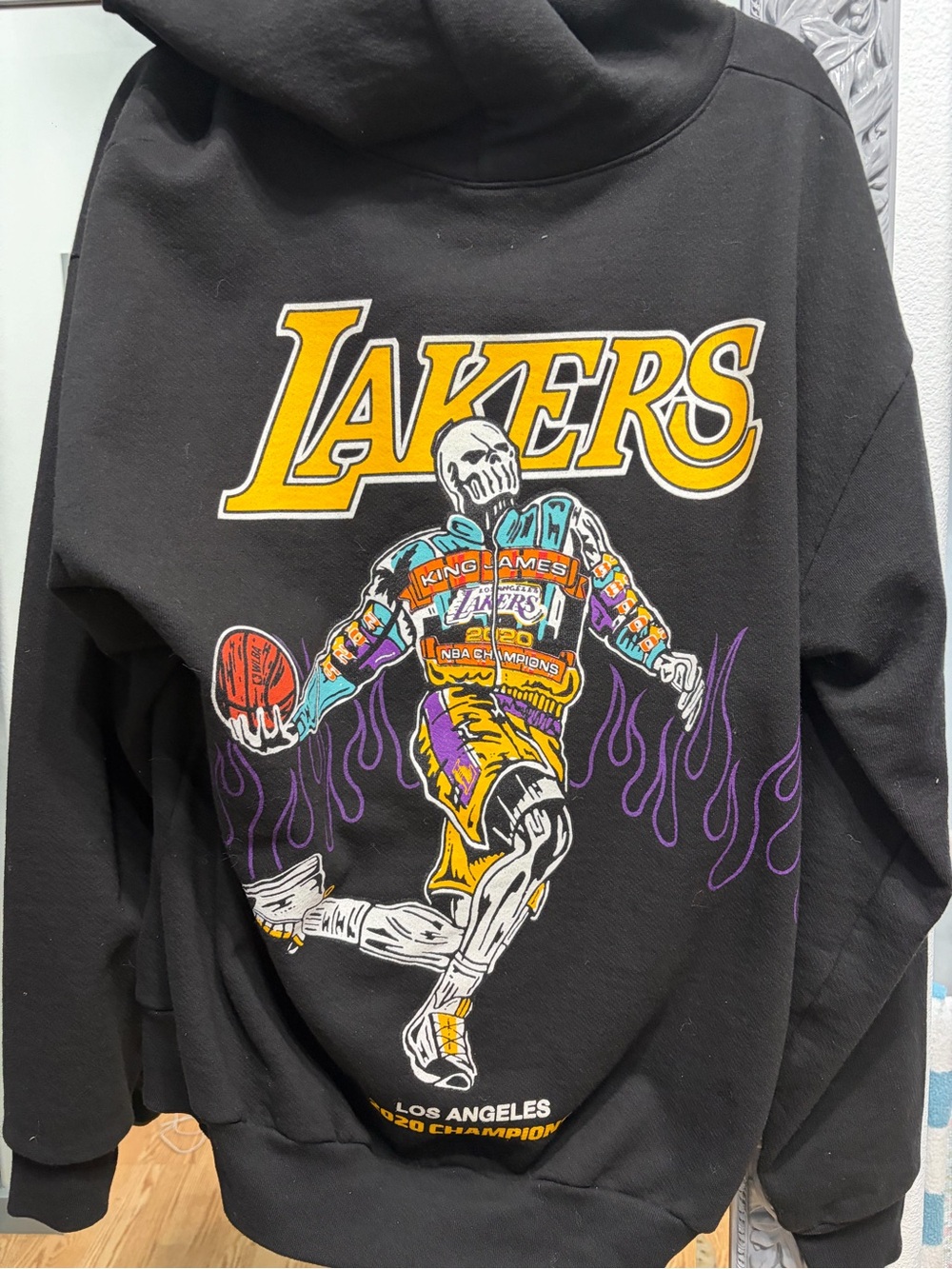 Los Angeles Lakers Black Graphic Hoodie Jacket